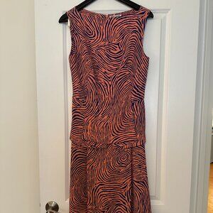 Opening Ceremony Pink and Blue Animal Print Midi Dress - Size 6